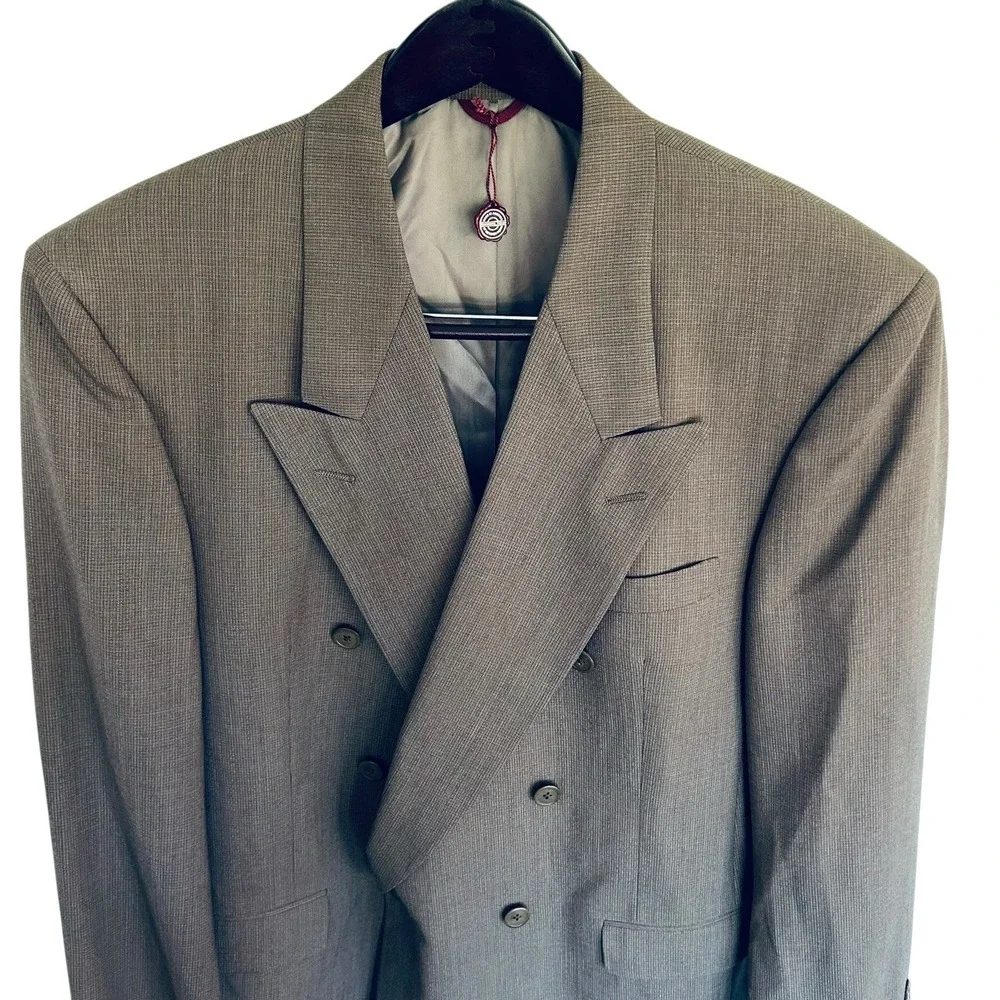 Hart Schaffner Marx Impressions Double Breasted Blazer 41R Brown Vintage NWT